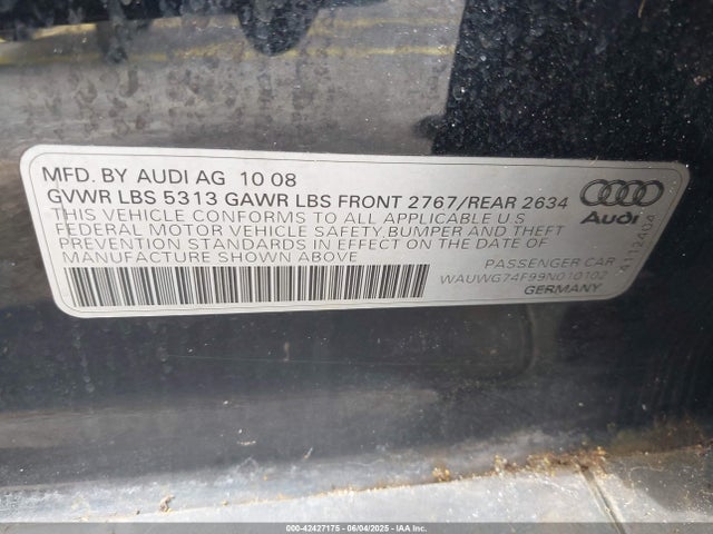 2009 AUDI A6 WAUWG74F99N010102 Photo 8