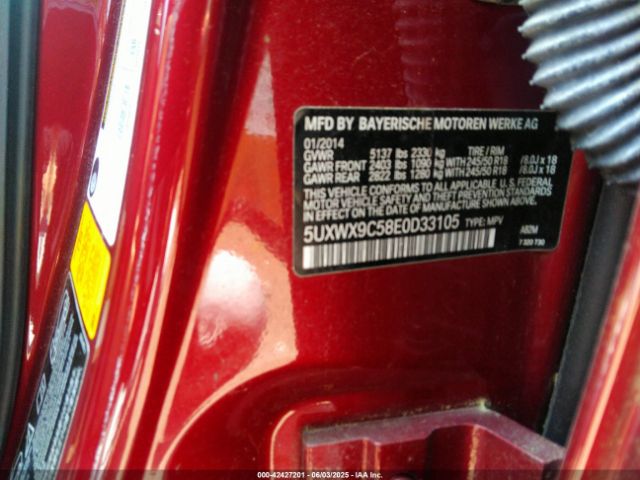 2014 BMW X3 5UXWX9C58E0D33105 Photo 8