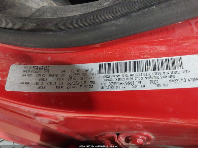 RAM 1500 2019 1C6SRFFT5KN780013 Image 9