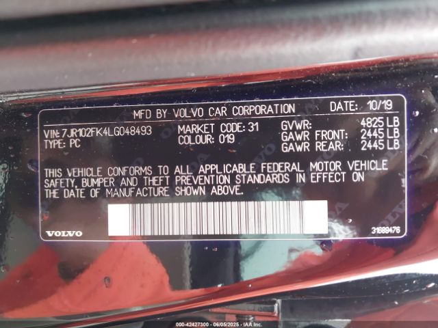 2020 VOLVO S60 7JR102FK4LG048493 Photo 8