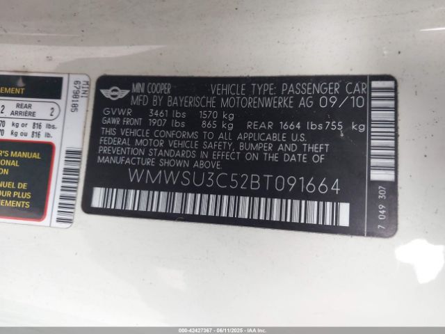 2011 MINI COOPER WMWSU3C52BT091664 Photo 8