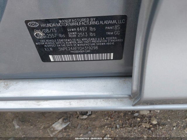 5NPE24AF1GH319298 Hyundai dohc gdi theta-ii