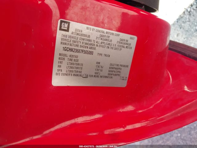 2007 CHEVROLET SILVERADO 2500HD 1GCHK23687F565080 Photo 8