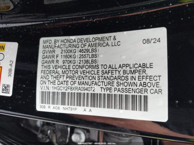 2024 HONDA ACCORD 1HGCY2F8XRA094072 Photo 8