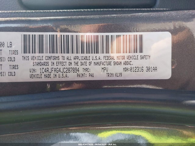 1C4RJFAG4JC287894 Jeep 2018