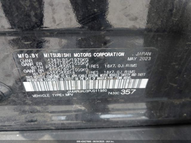 2023 MITSUBISHI OUTLANDER SPORT JA4ARUAU3PU011980 Photo 8