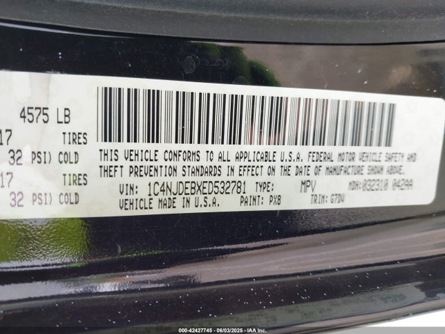 1C4NJDEBXED532781 Jeep Compass Latitude