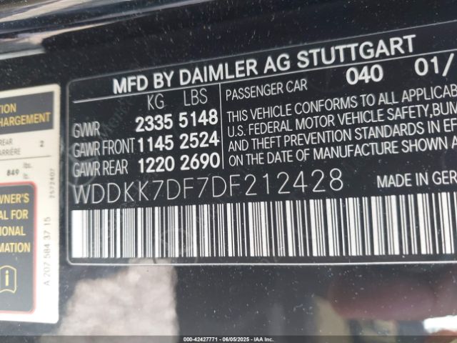 2013 MERCEDES-BENZ E 550 WDDKK7DF7DF212428 Photo 8