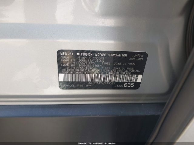 JA4J3TA87NZ019563 Mitsubishi Outlander