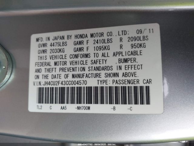 2012 ACURA TSX JH4CU2F43CC004570 Photo 8