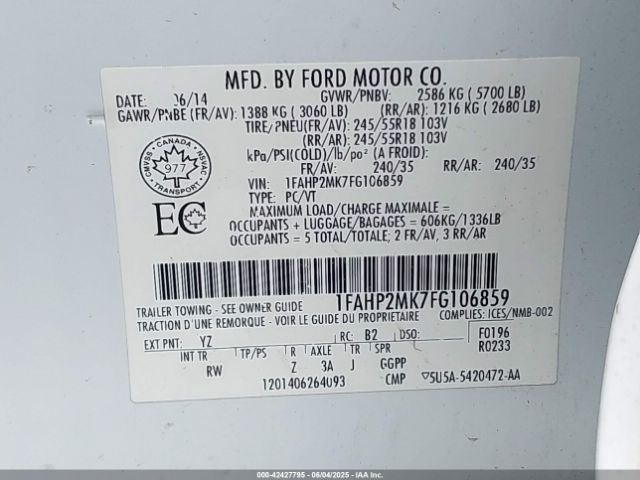 1FAHP2MK7FG106859 Ford Police Interceptor