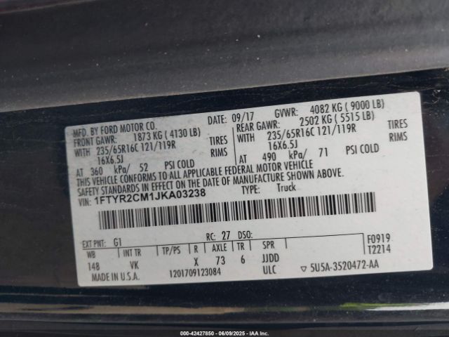 2018 FORD TRANSIT-250 1FTYR2CM1JKA03238 Photo 8