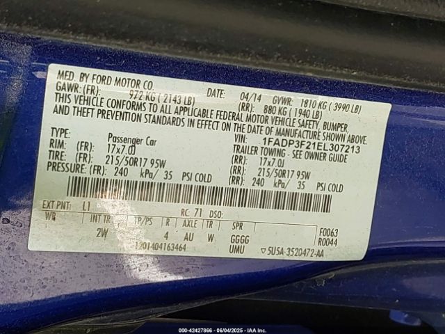 1FADP3F21EL307213 Ford 2014