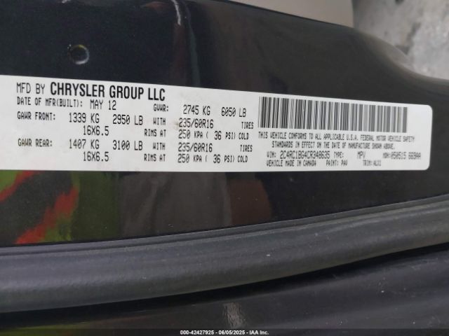 2012 CHRYSLER TOWN & COUNTRY 2C4RC1BG4CR348635 Photo 8