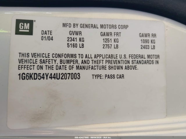 2004 CADILLAC DEVILLE 1G6KD54Y44U207003 Photo 8