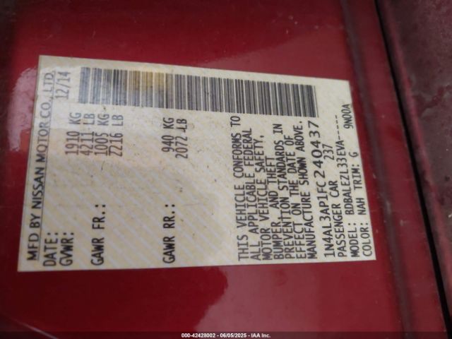 1N4AL3AP1FC240437 Nissan Altima