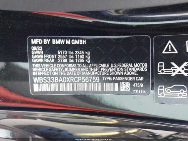 2024 BMW M4 WBS33BA0XRCP56759 Photo 8