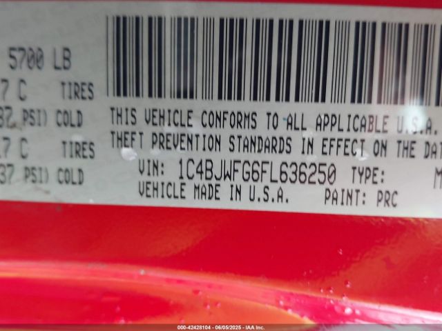 2015 JEEP WRANGLER UNLIMITED 1C4BJWFG6FL636250 Photo 8