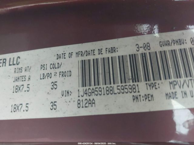2008 JEEP WRANGLER 1J4GA59188L595981 Photo 8