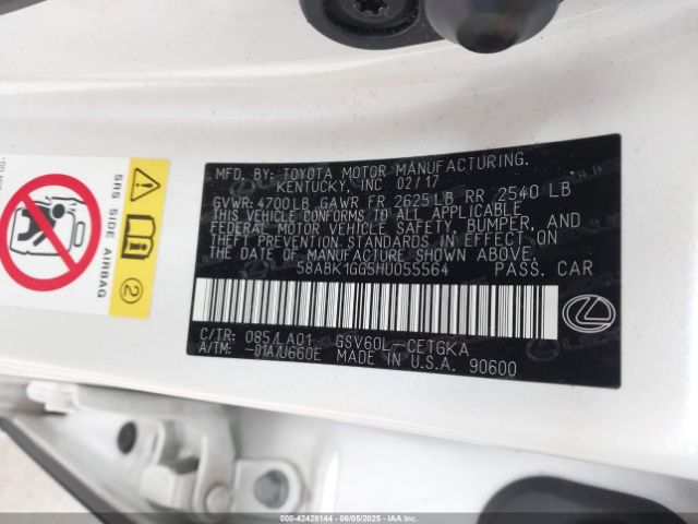 58ABK1GG5HU055564 Lexus 2gr-fe