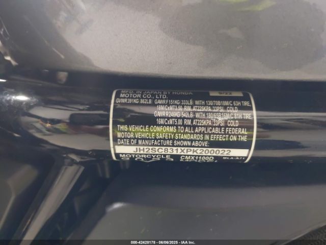 2023 HONDA CMX1100 JH2SC831XPK200022 Photo 9