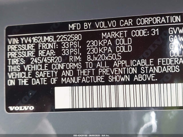 YV4162UM6L2252580 Volvo b4204t (mp)