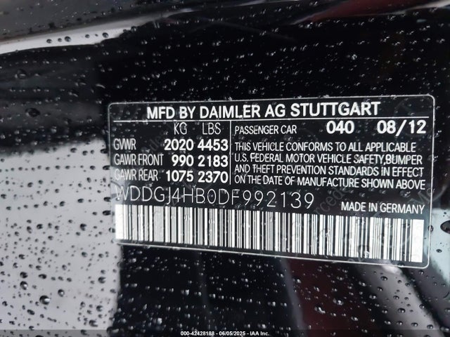 Aukcja sprzedaży 2013 Mercedes-benz C 250, vin: WDDGJ4HB0DF992139, numer aukcji: 42428188