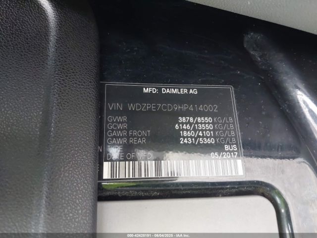 WDZPE7CD9HP414002 Mercedes-Benz Sprinter 2500 Standard Roof V6