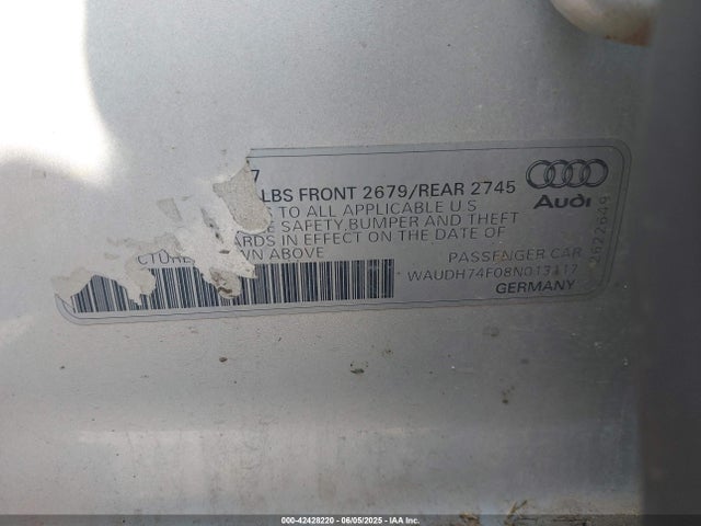 2008 AUDI A6 WAUDH74F08N013117 Photo 8
