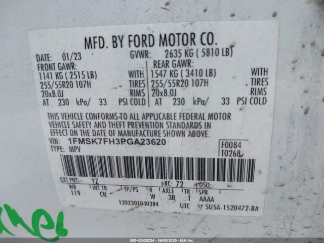 2023 FORD EXPLORER 1FMSK7FH3PGA23620 Photo 8