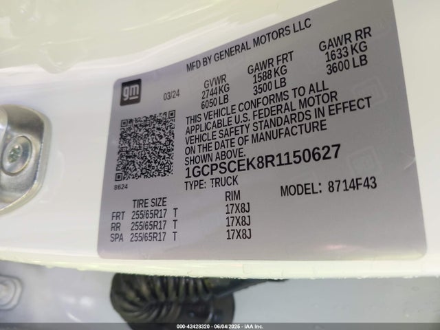 Chevrolet l3b 2024 1GCPSCEK8R1150627 Image 9
