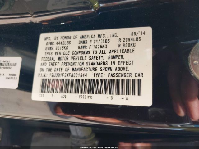 2015 ACURA TLX 19UUB1F5XFA001844 Photo 8