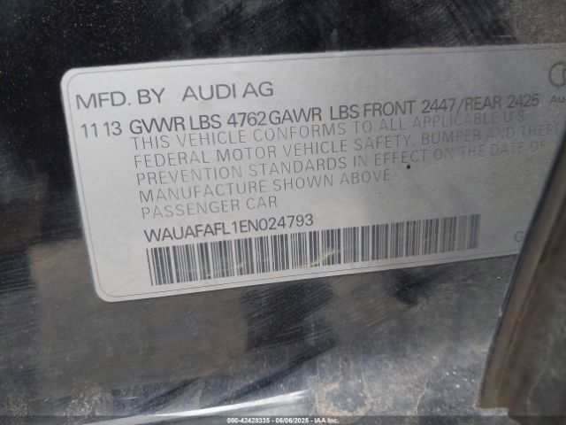 WAUAFAFL1EN024793 Audi A4 2.0t Premium