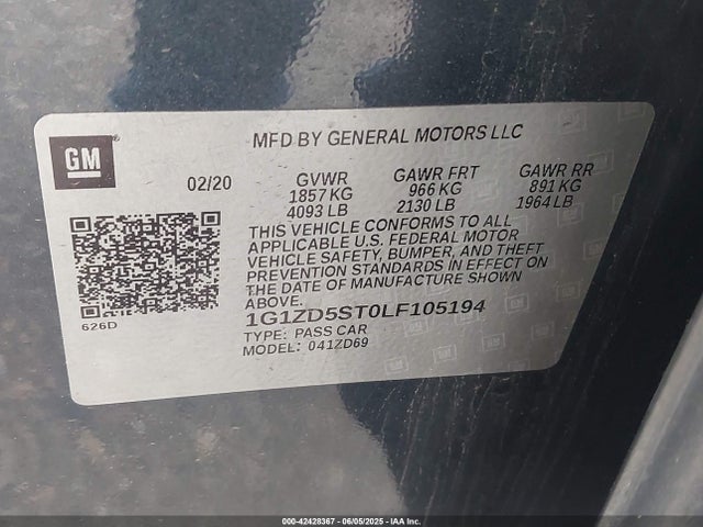 Chevrolet lfv - direct injection, variable valve timing, gen 1 2020 1G1ZD5ST0LF105194 Image 9