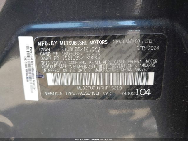 2024 MITSUBISHI MIRAGE G4 ML32FUFJ1RHF15219 Photo 8