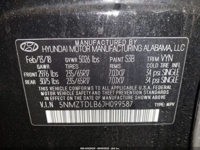 2018 HYUNDAI SANTA FE SPORT 5NMZTDLB6JH099587 Photo 8