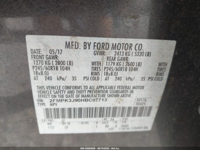 2017 FORD EDGE 2FMPK3J90HBC07713 Photo 8