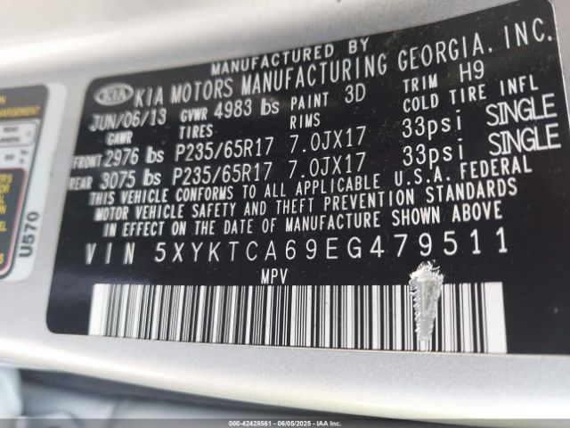 5XYKTCA69EG479511 KIA SORENTO LX