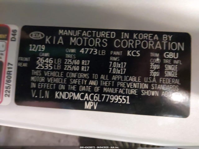 KIA gdi theta ii 2020 KNDPMCAC6L7799551 Image 9