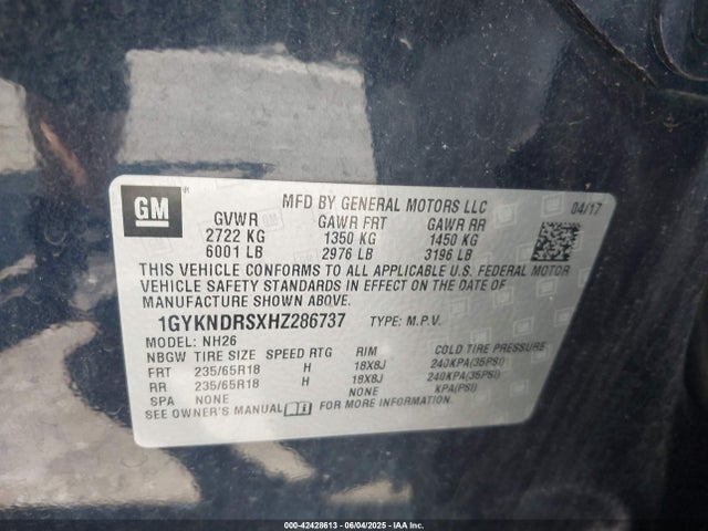 2017 CADILLAC XT5 1GYKNDRSXHZ286737 Photo 8
