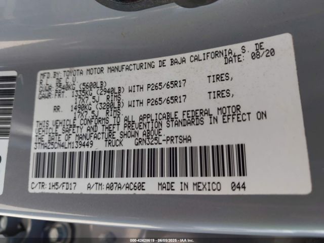 2020 TOYOTA TACOMA 3TMAZ5CN4LM139449 Photo 8