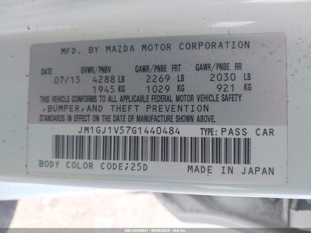 Mazda py 2016 JM1GJ1V57G1440484 Image 9