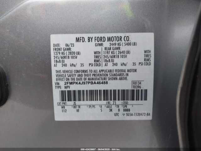 2023 FORD EDGE 2FMPK4J97PBA46488 Photo 8