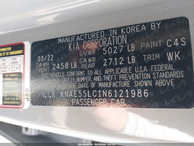 2022 KIA STINGER KNAE55LC1N6121986 Photo 8