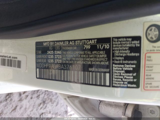 2011 MERCEDES-BENZ E 550 WDDHF9AB9BA376107 Photo 8