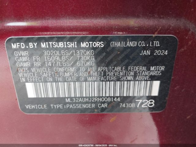 2024 MITSUBISHI MIRAGE ML32AUHJ2RH008144 Photo 8