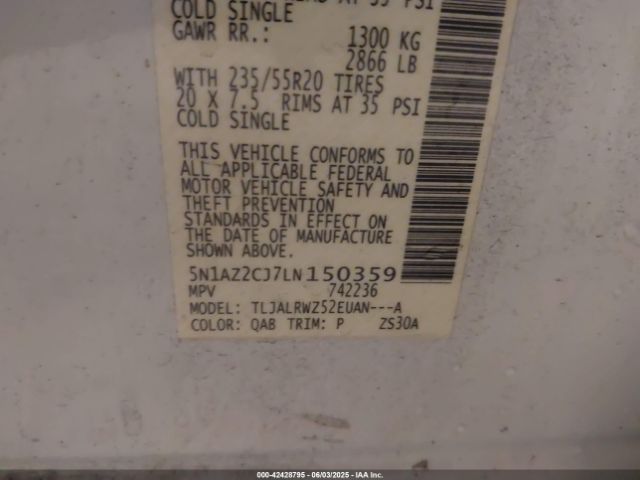 2020 NISSAN MURANO 5N1AZ2CJ7LN150359 Photo 8