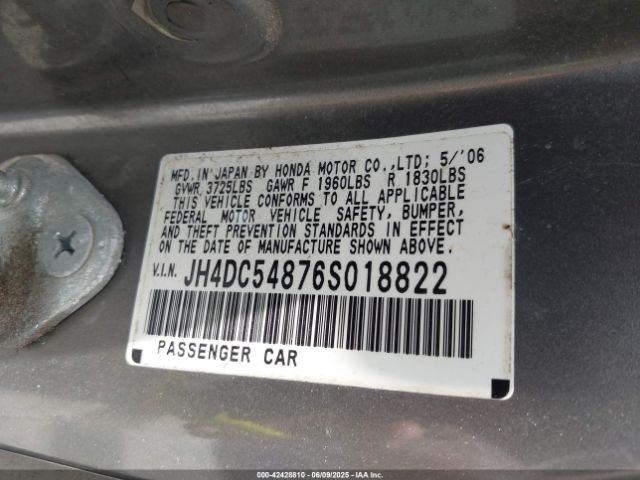 2006 ACURA RSX JH4DC54876S018822 Photo 8