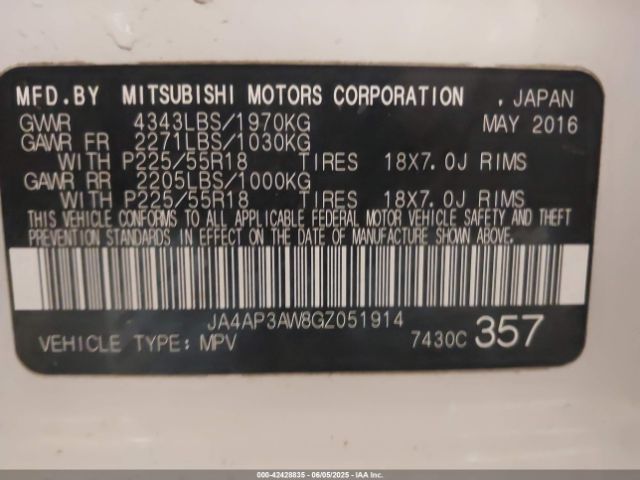2016 MITSUBISHI OUTLANDER SPORT JA4AP3AW8GZ051914 Photo 8