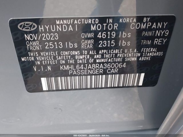 KMHL64JA8RA360064 Hyundai SONATA SEL